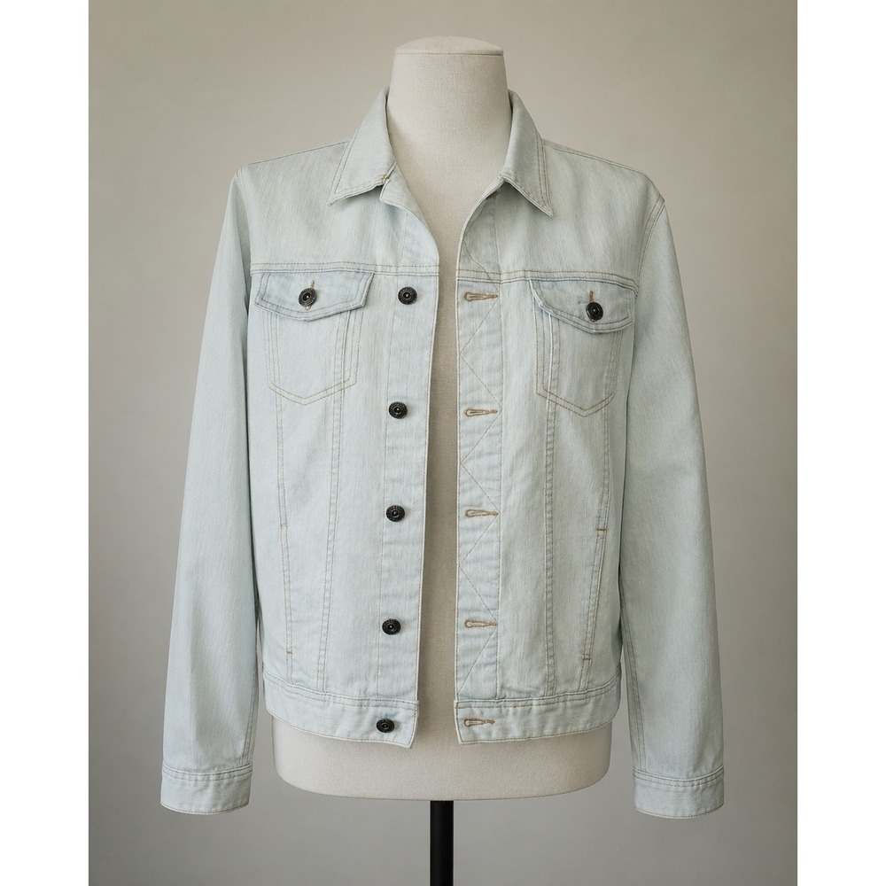 Blue Steel Womens Light Wash Stretch Denim Trucker Jacket Light Blue Size Small